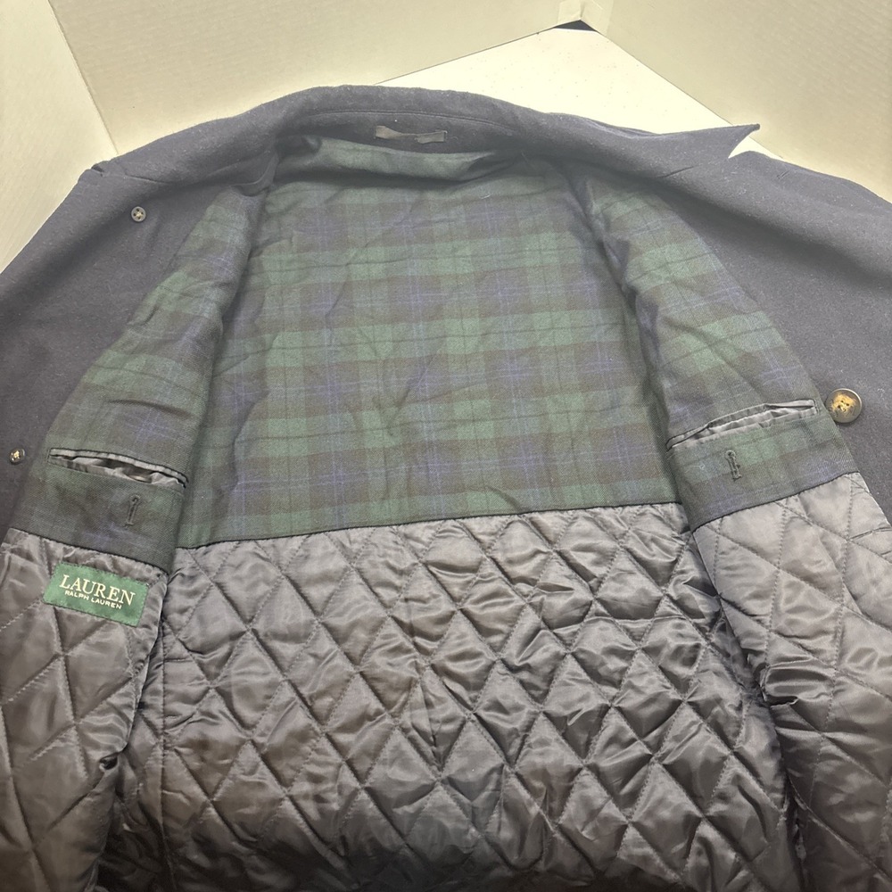 Vtg Lauren Ralph Lauren Double Breasted Pea Coat Womens Large Navy Blue‎ Classic - Picture 7 of 14
